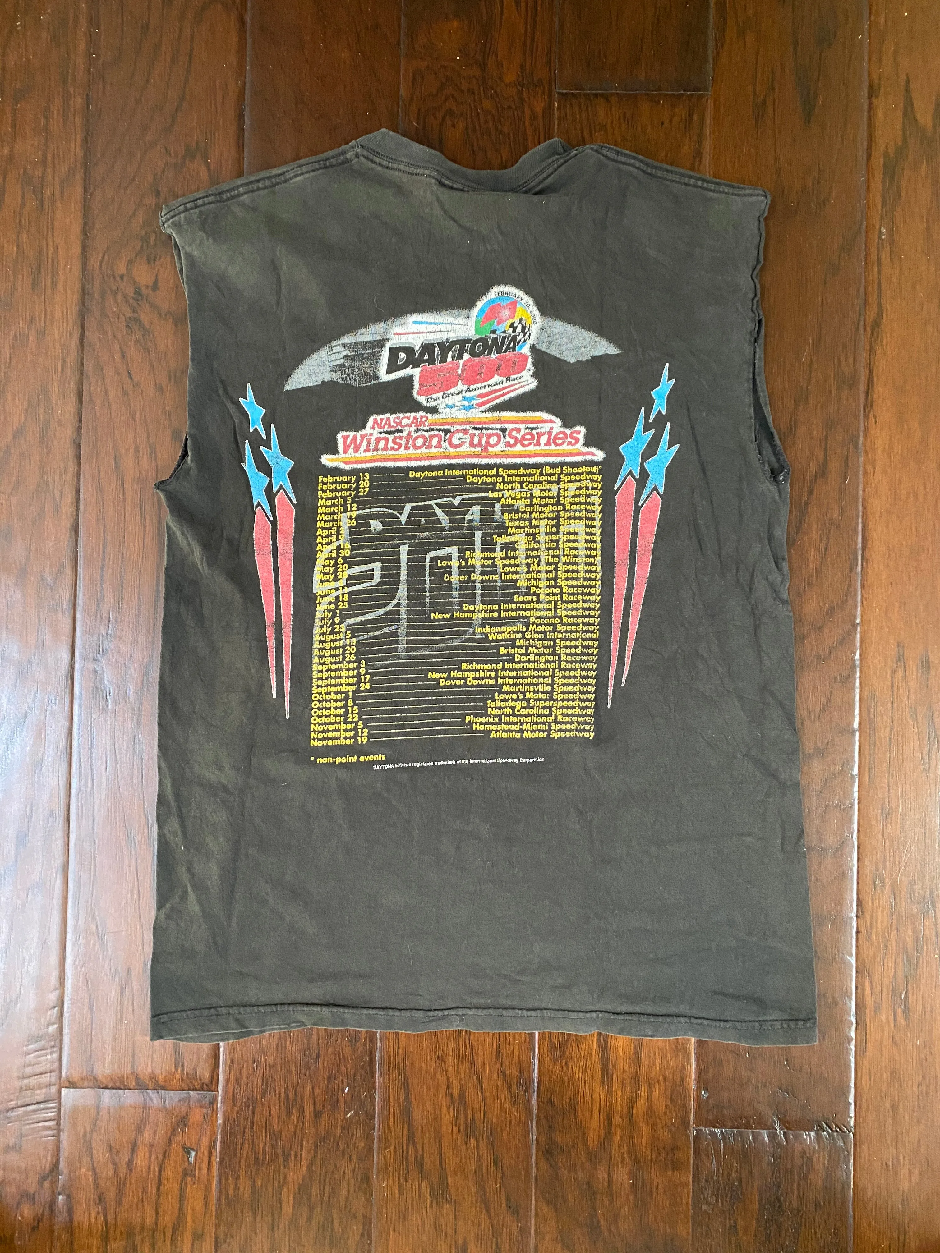 Dayton 500 “February 20, 2000” NASCAR Winston Cup Series Vintage Distressed Sleeveless T-shirt