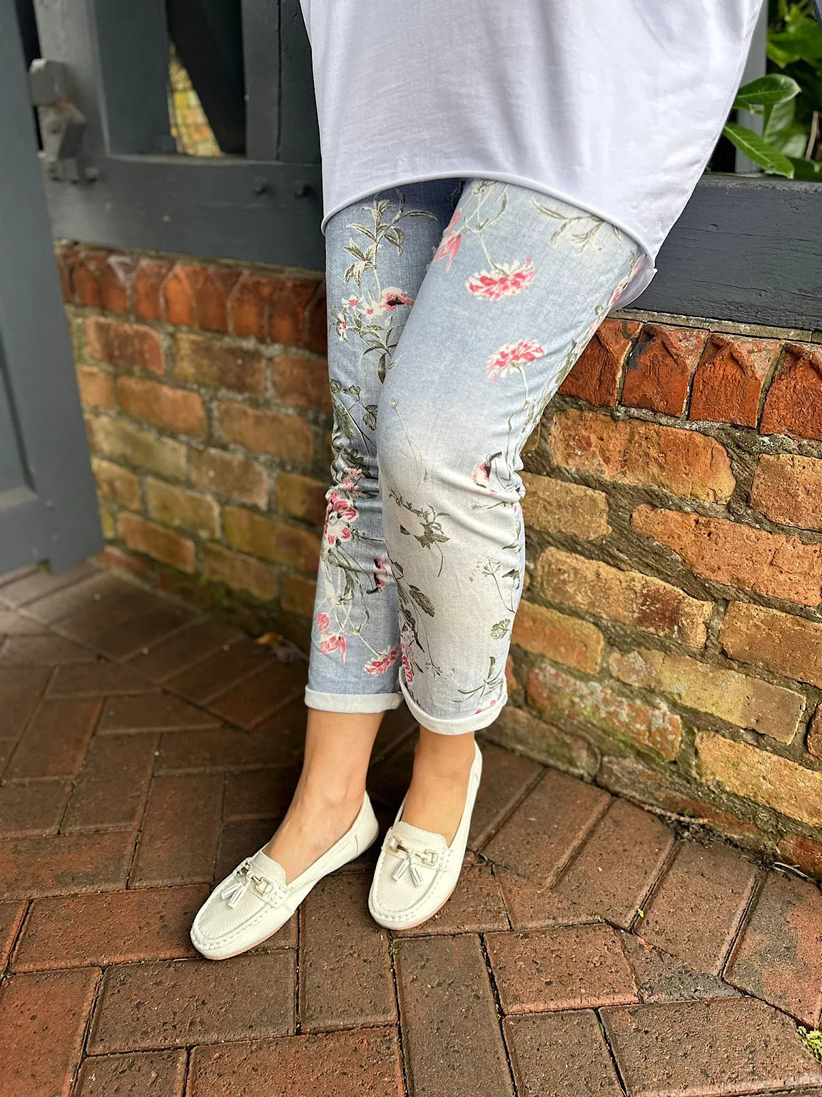 Denim Floral Joggers India