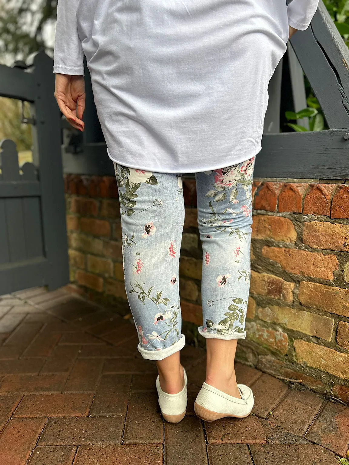 Denim Floral Joggers India