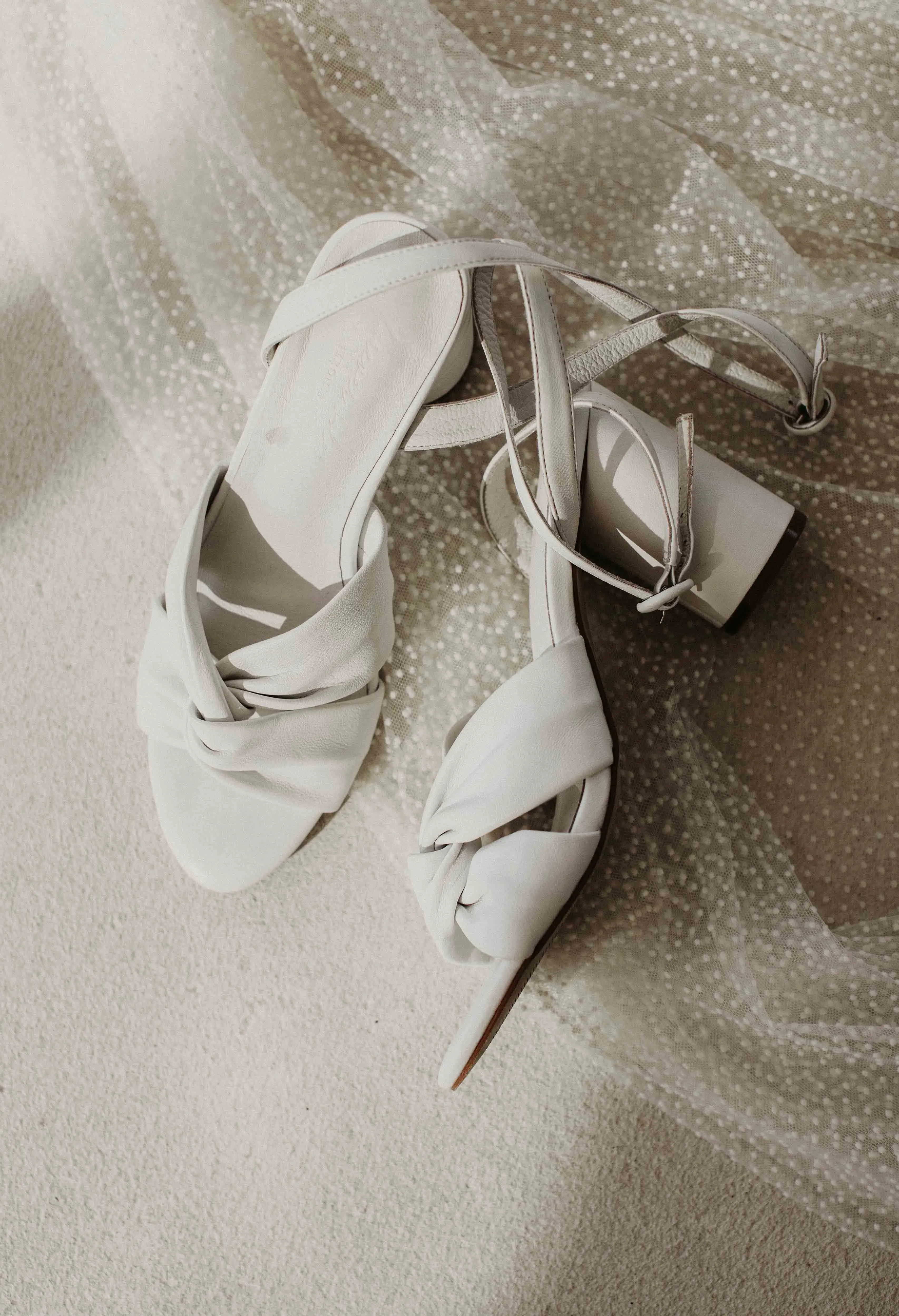 Destiny Ivory Leather Wedding Sandals - Clearance Final Sale