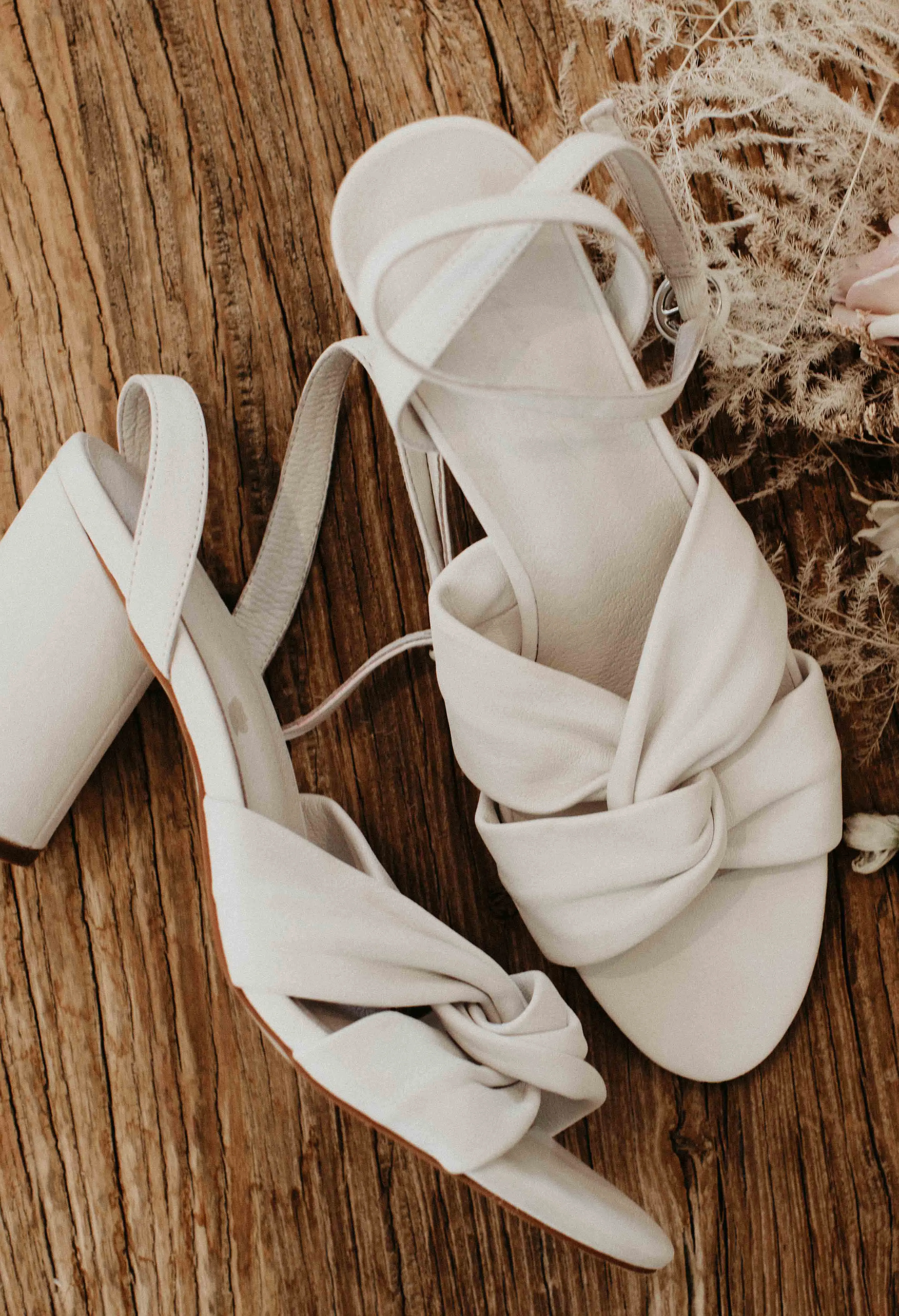 Destiny Ivory Leather Wedding Sandals - Clearance Final Sale