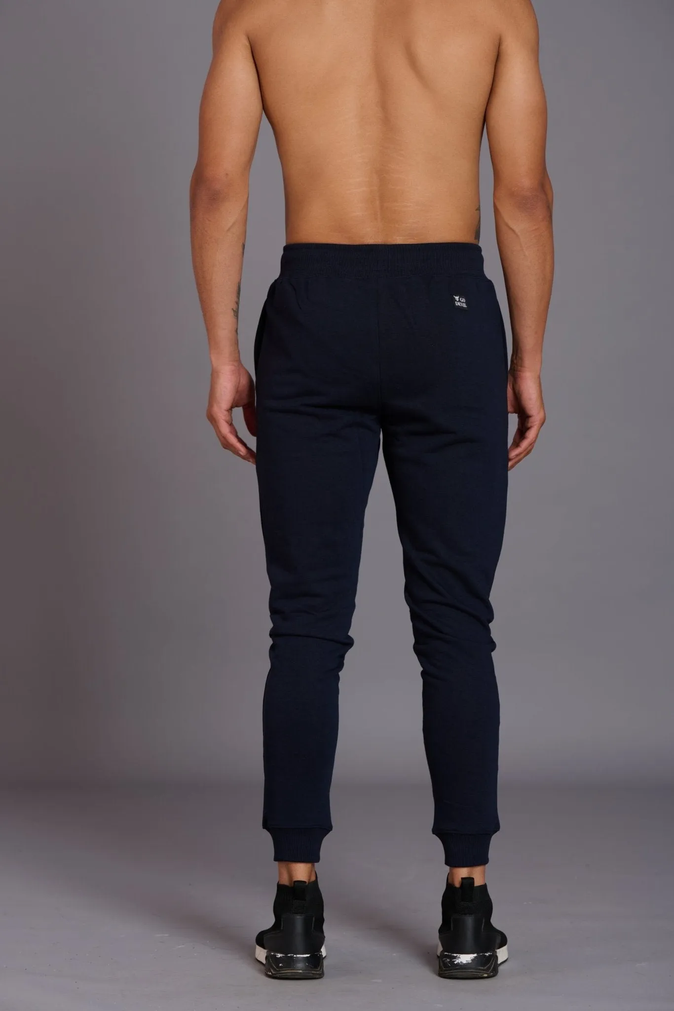 Devil Printed Black Joggers for Men