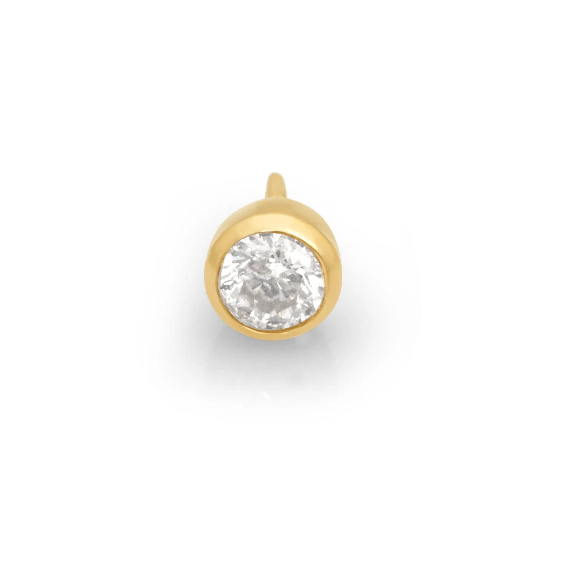 Diamond Flat Back Earring with Bezel Set