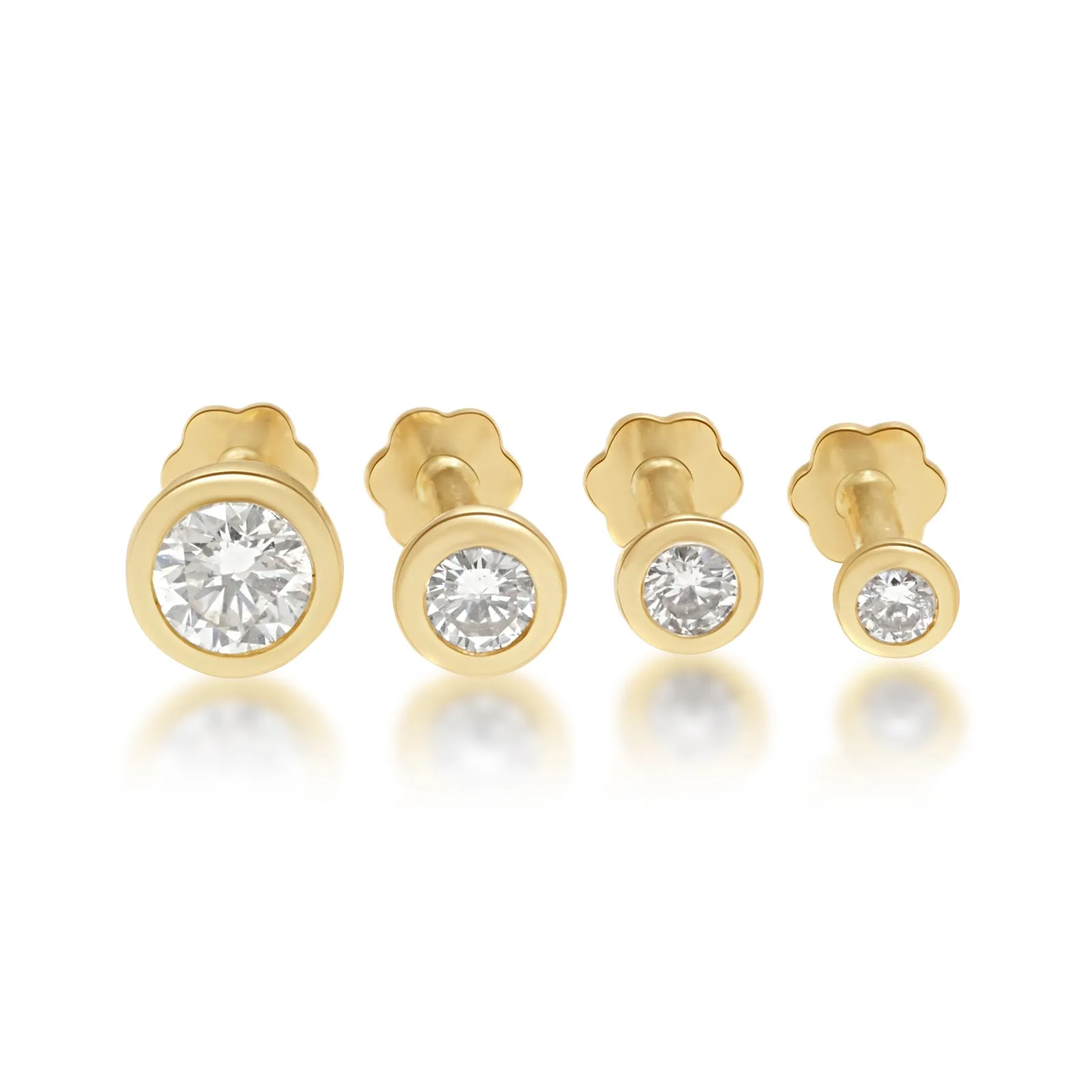 Diamond Flat Back Earring with Bezel Set