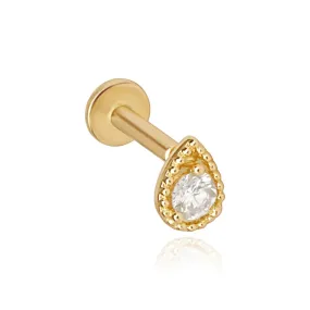 Diamond Stud Earring Flat Back Drop