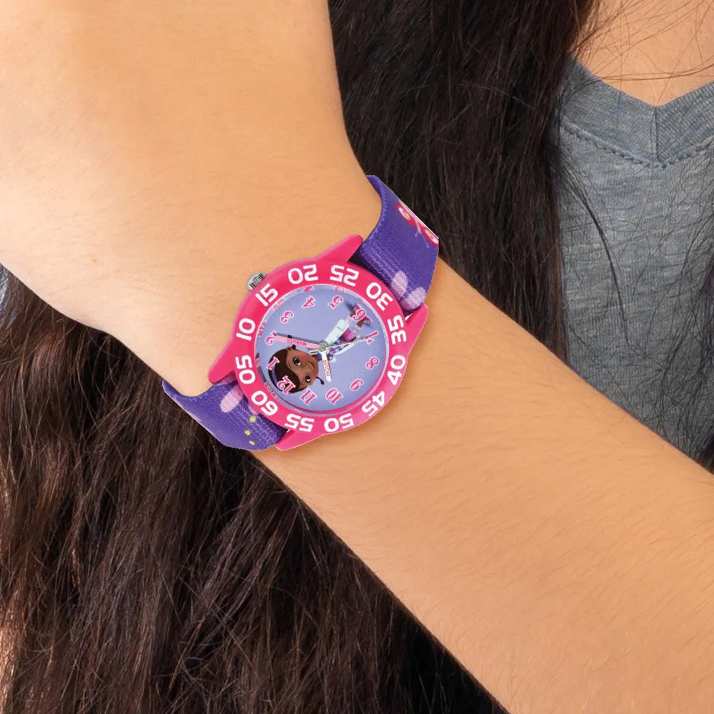 Disney Girls Doc McStuffins Acrylic Purple Floral Time Teacher Watch -> Girls Disney Doc McStuffins Purple Floral Time Teacher W