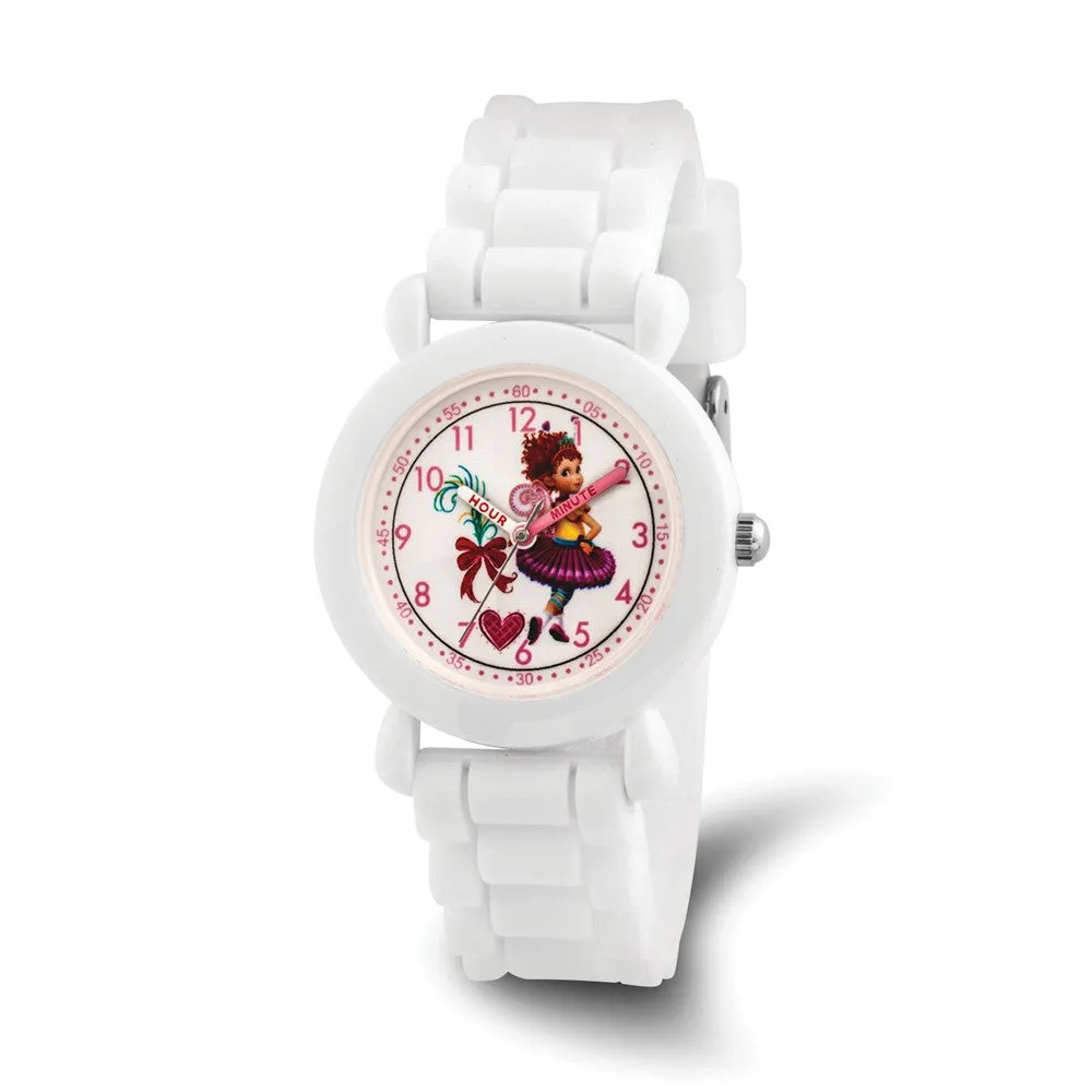 Disney Girls White Silicone Band Fancy Nancy Time Teacher Watch