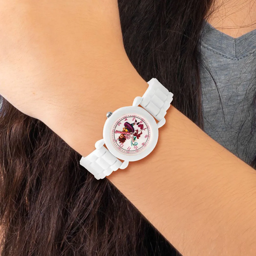 Disney Girls White Silicone Band Fancy Nancy Time Teacher Watch