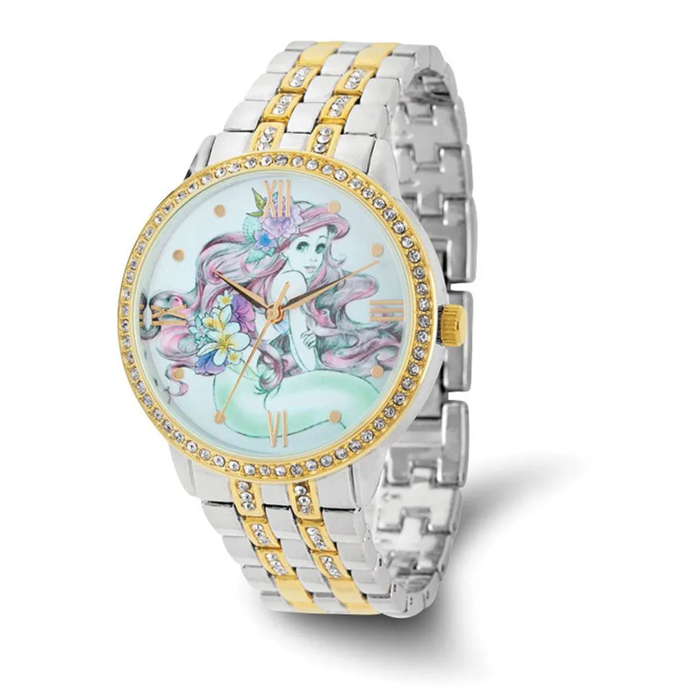 Disney Ladies Ariel Watch with Crystals in Two-tone Metal