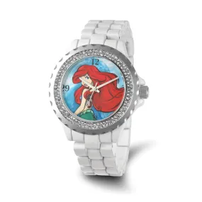 Disney Ariel White Bracelet Watch with Blue Crystal Bezel and 41mm Dial