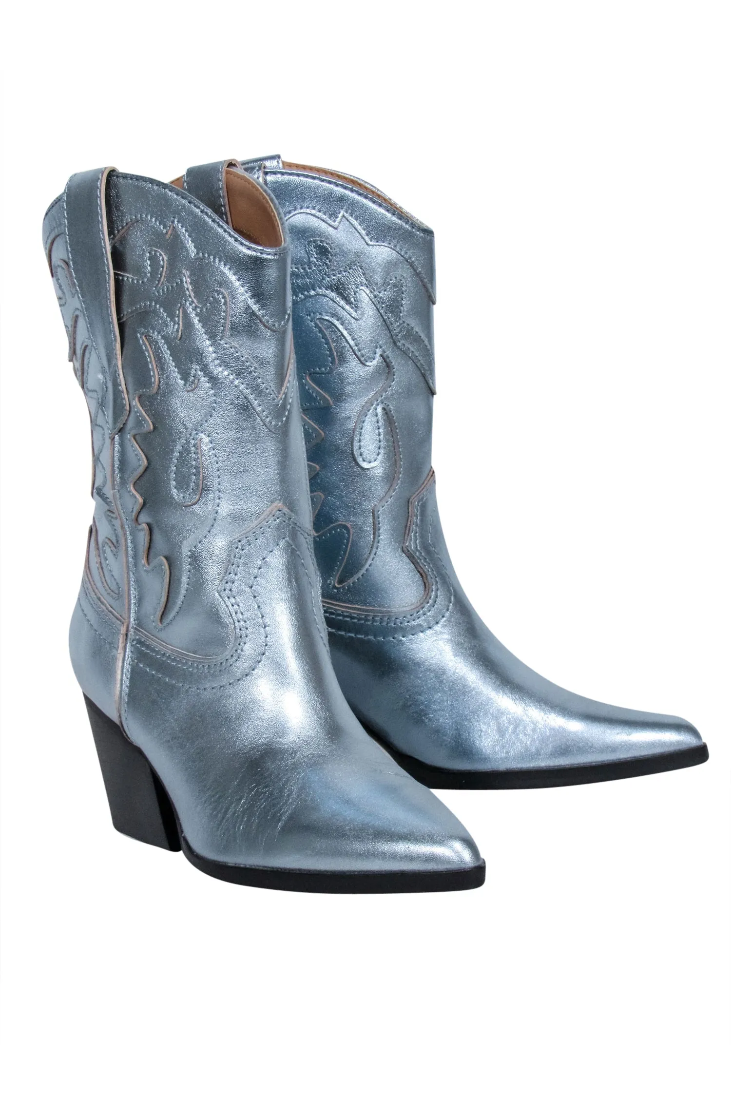 Dolce Vita - Metallic Blue Western Style Short Boots Sz 7.5