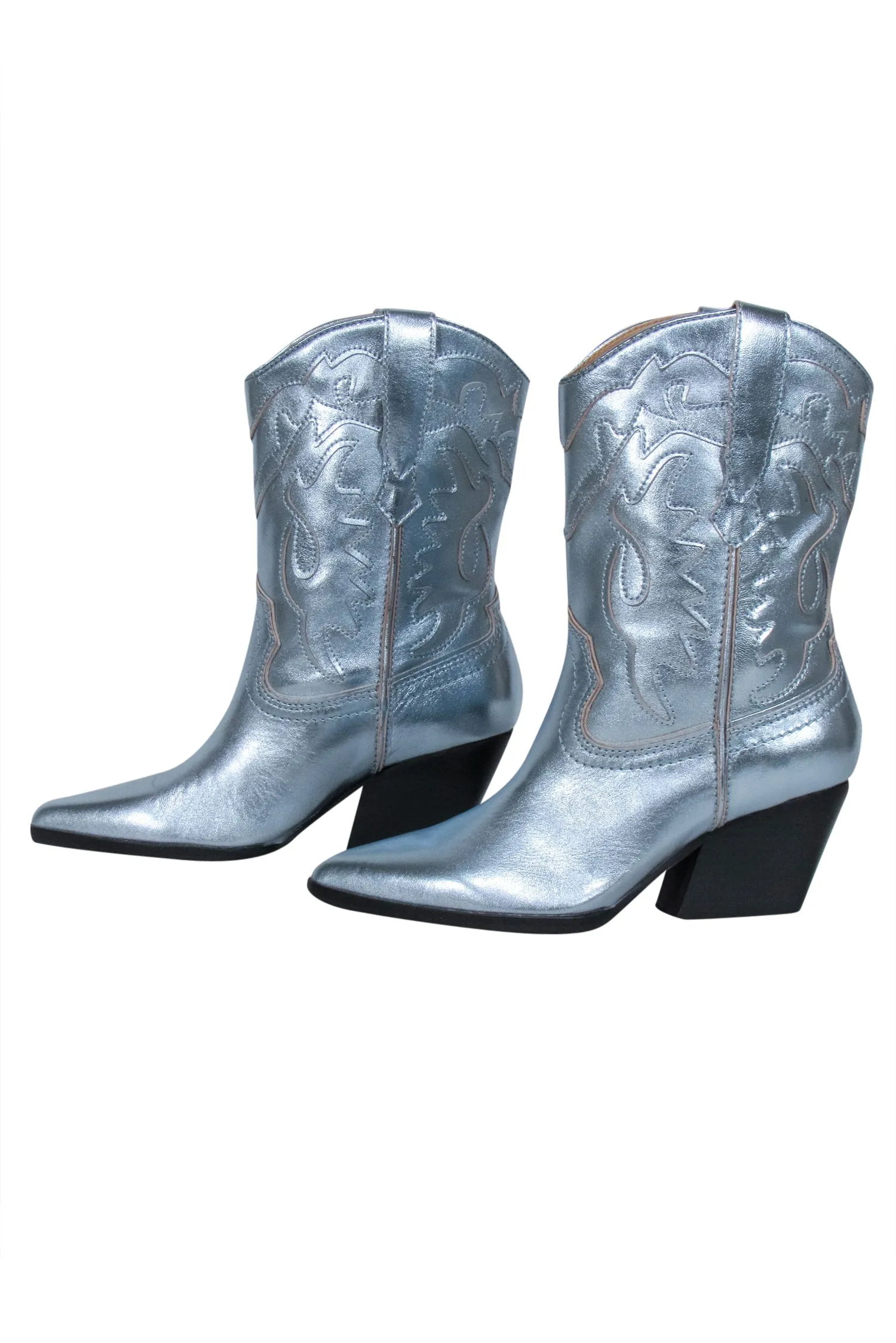 Dolce Vita - Metallic Blue Western Style Short Boots Sz 7.5