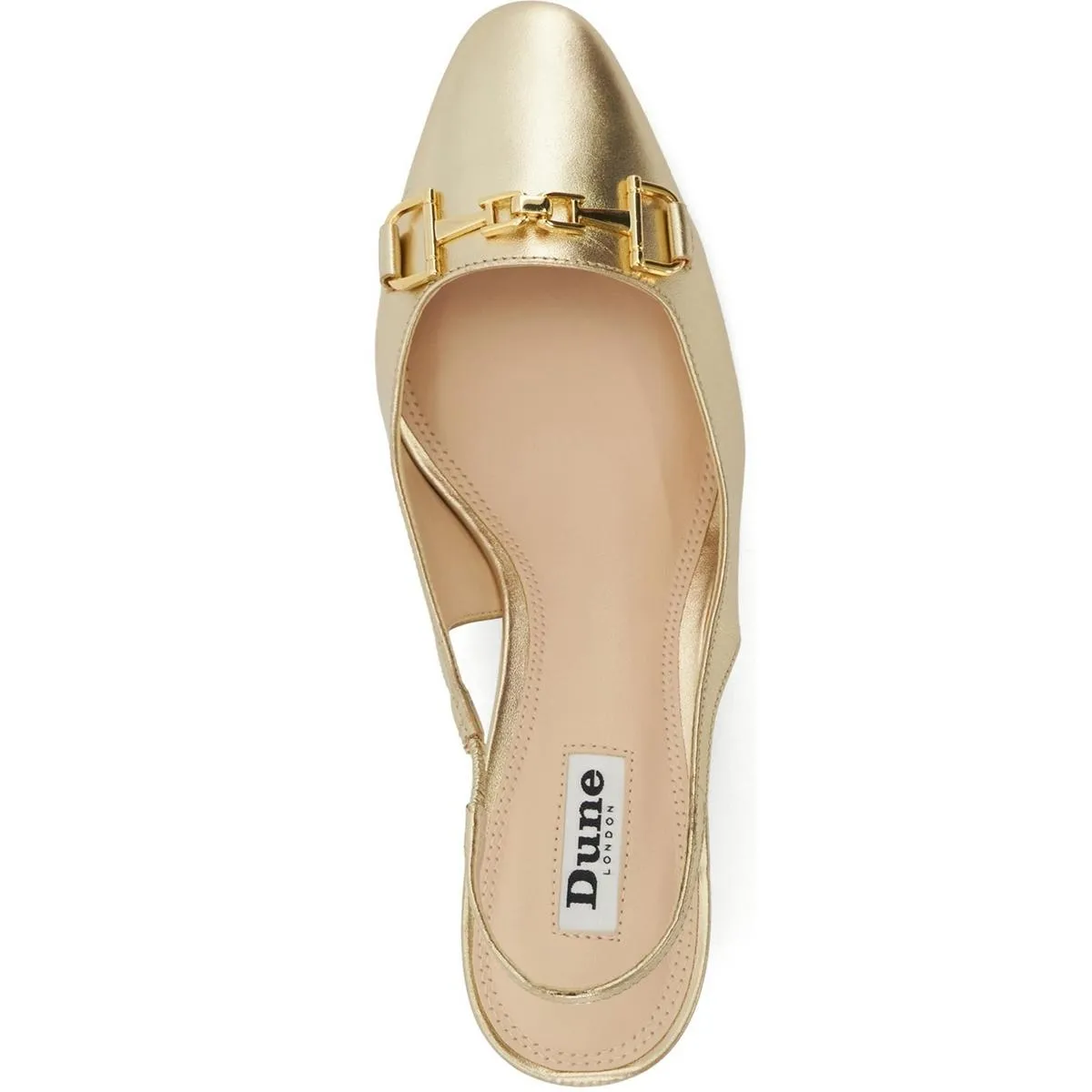 Dune Detailed Court Shoes Gold