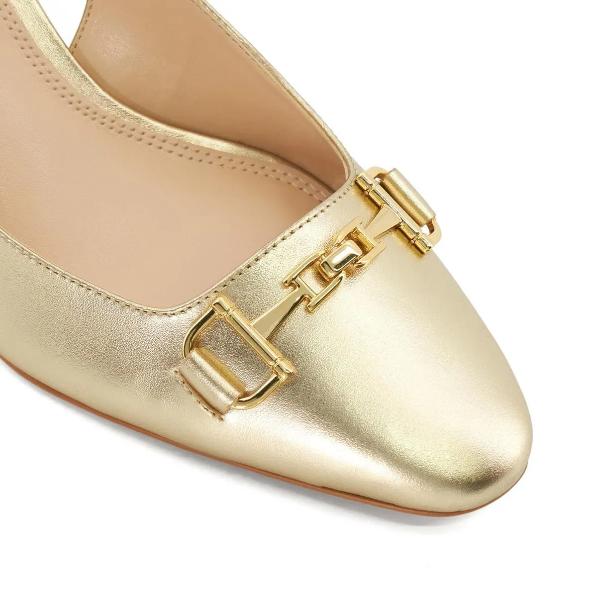 Dune Detailed Court Shoes Gold