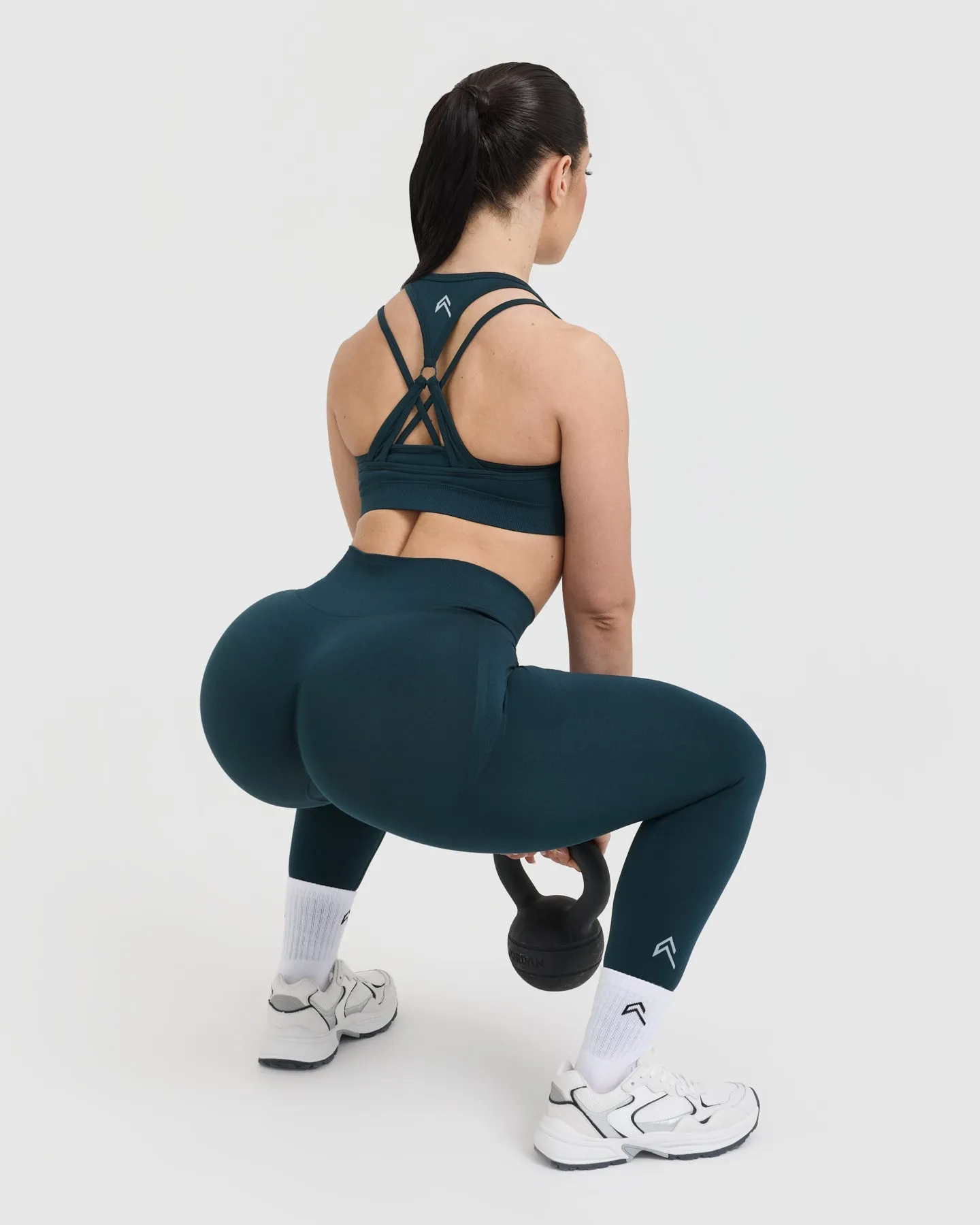 Seamless Layered Sport Bra in Oil Blue