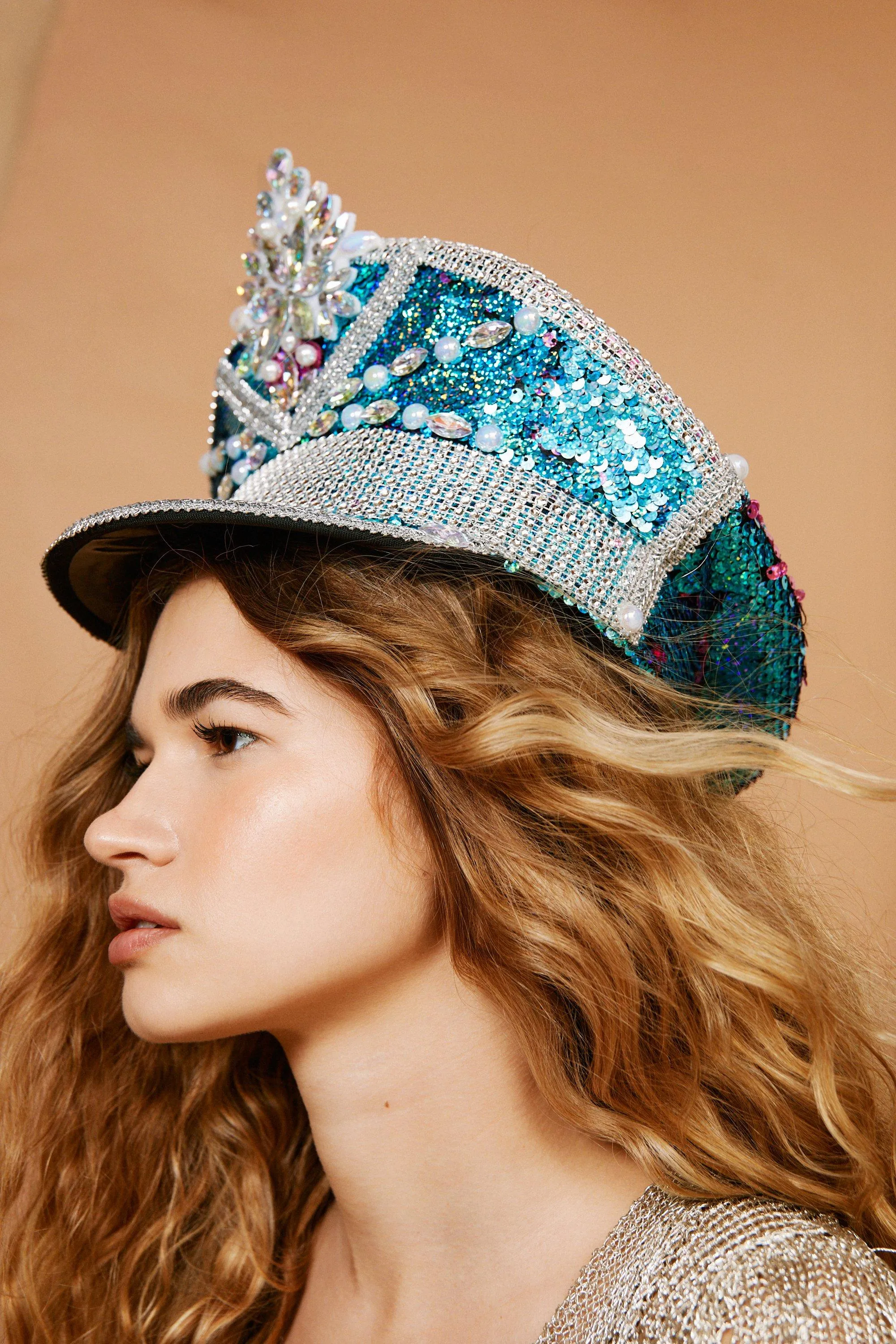 Embellished Diamante Sequin Party Hat