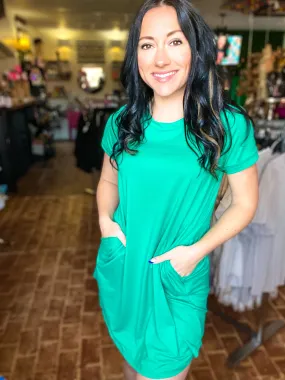 Green Cotton Mini Dress