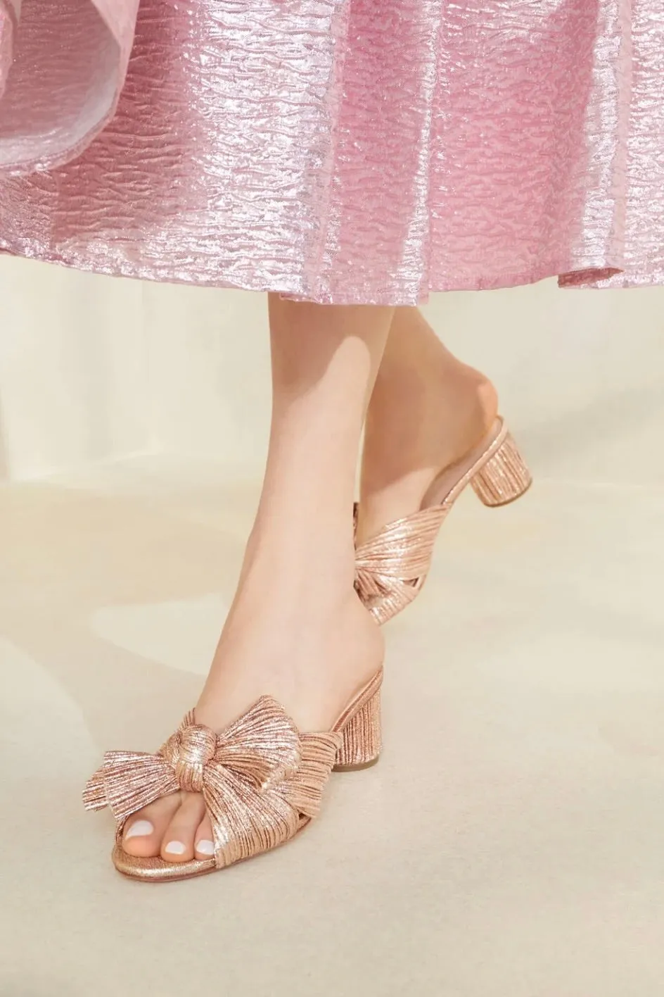 Emilia bow heel with pleats