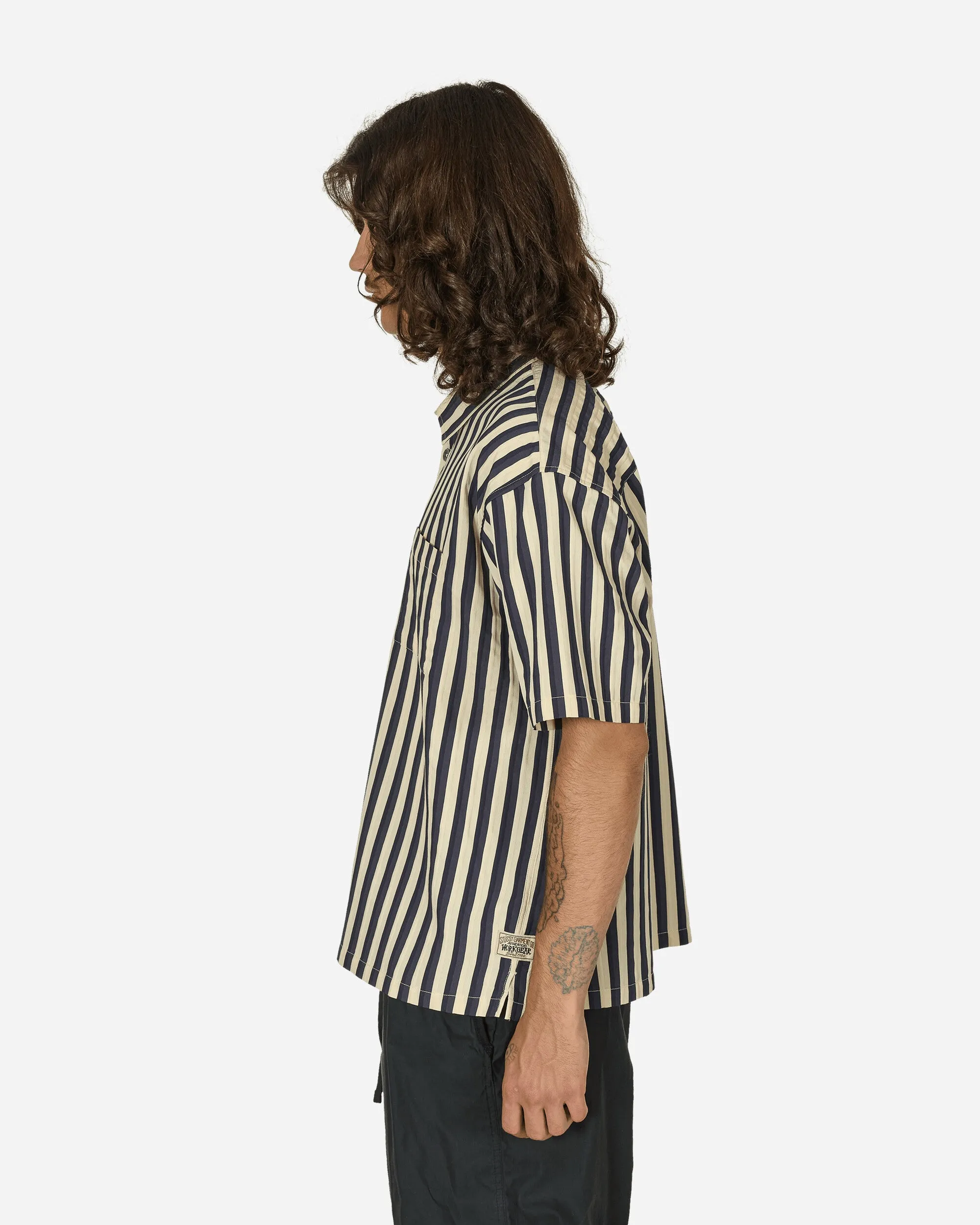 Flat Bottom Stripe Shirt Navy