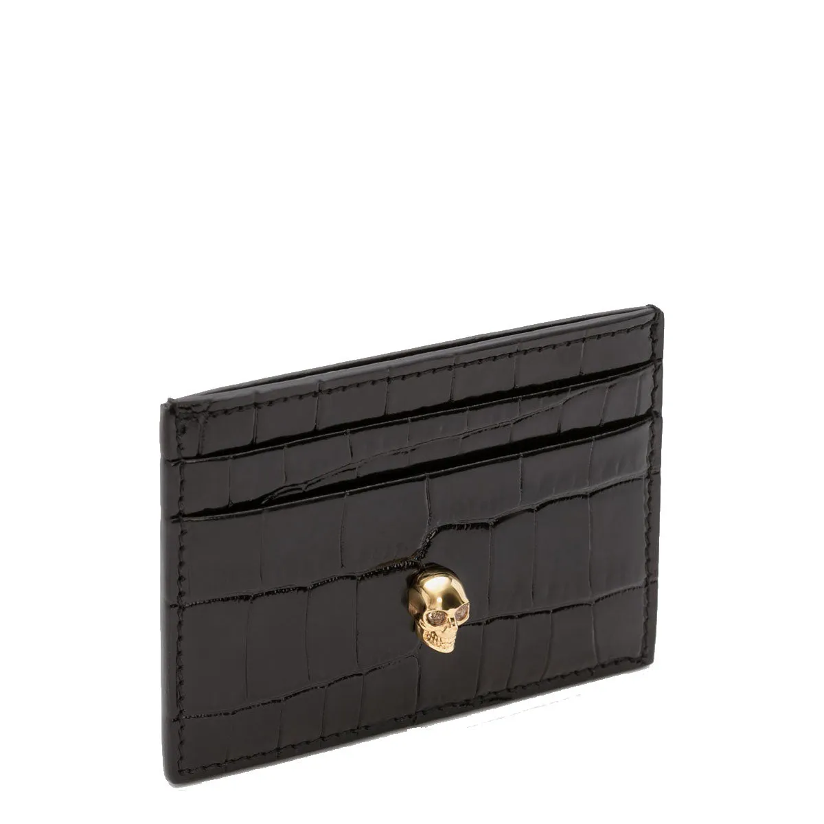 black/gold croc cardholder with flat design