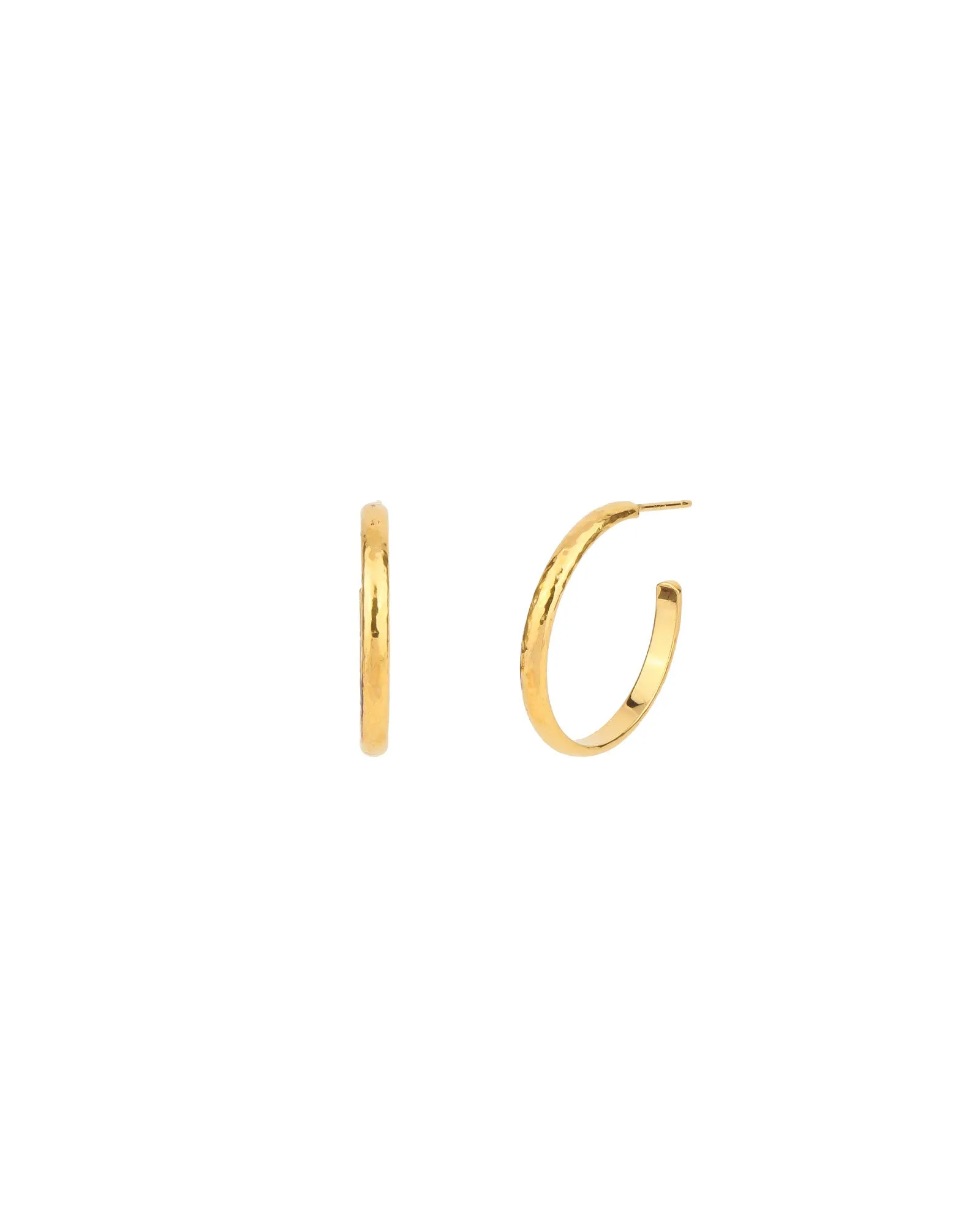     Flat Hammered Hoops | 22mm    --    