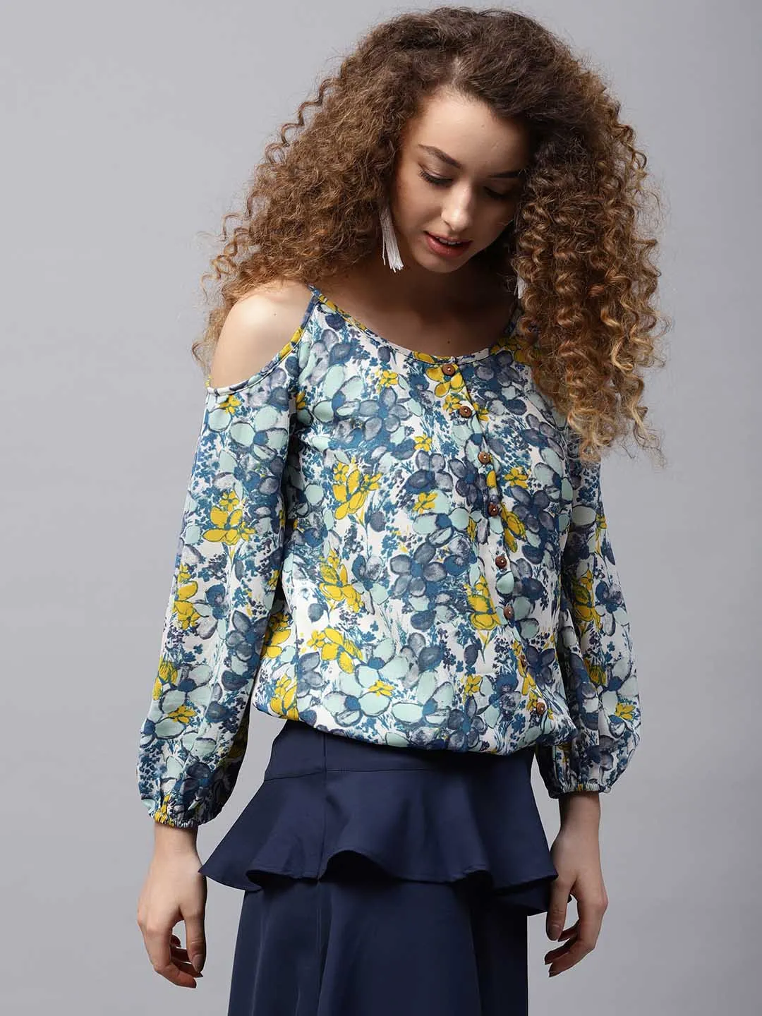 Floral Cold Shoulder Shirt