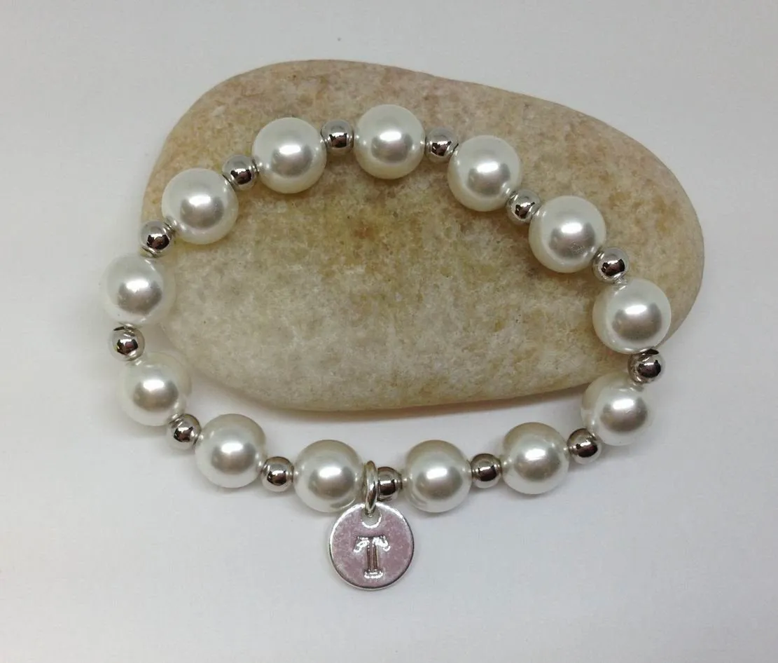 Pearl Flower Girl Bracelet 5.5 Inch