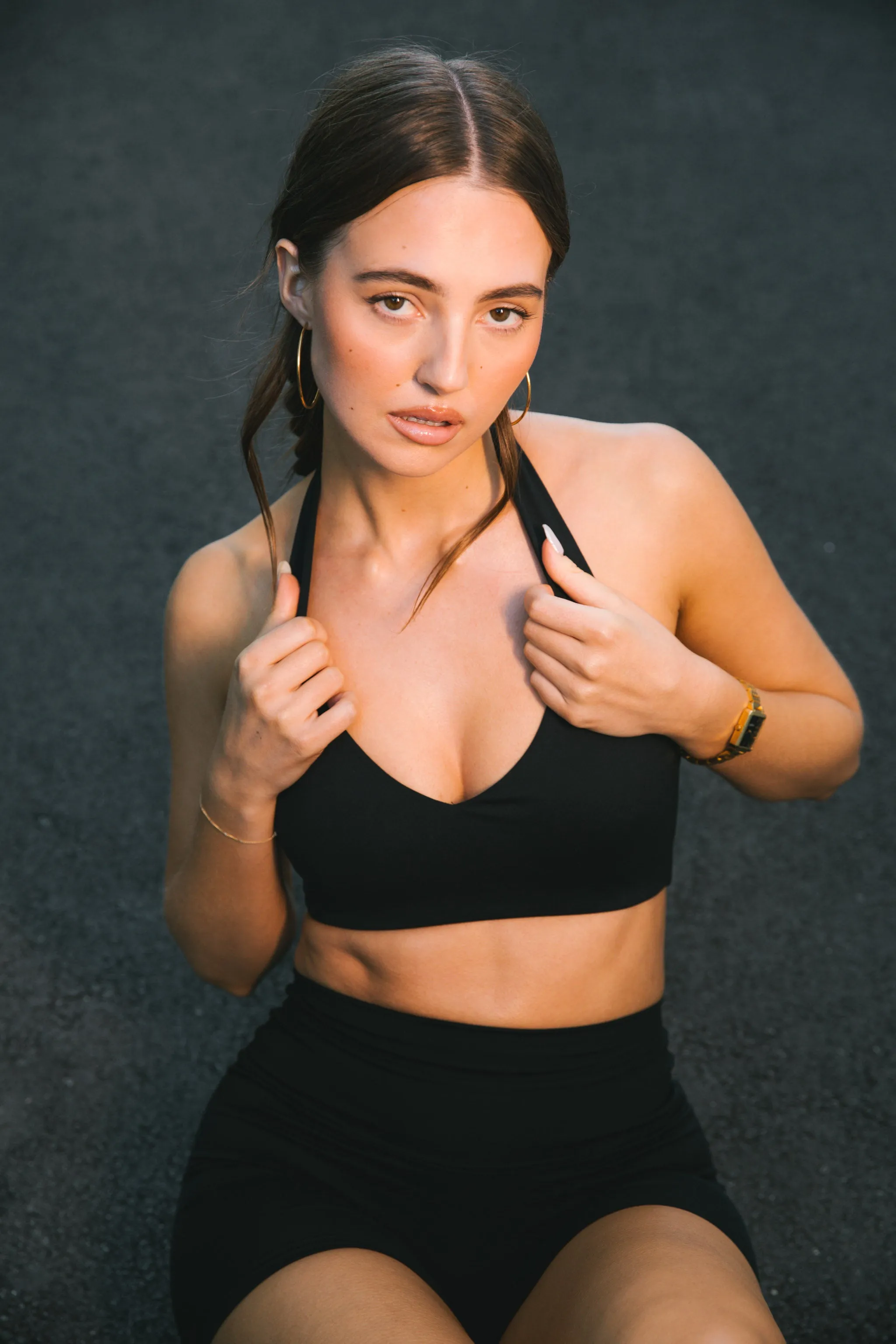 Form Halter Bra | Black