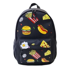 Canvas Hamburger Backpack School Bag Mujer Mochila Escolar Feminina Double-Shoulder Cute Design Fast Delivery.