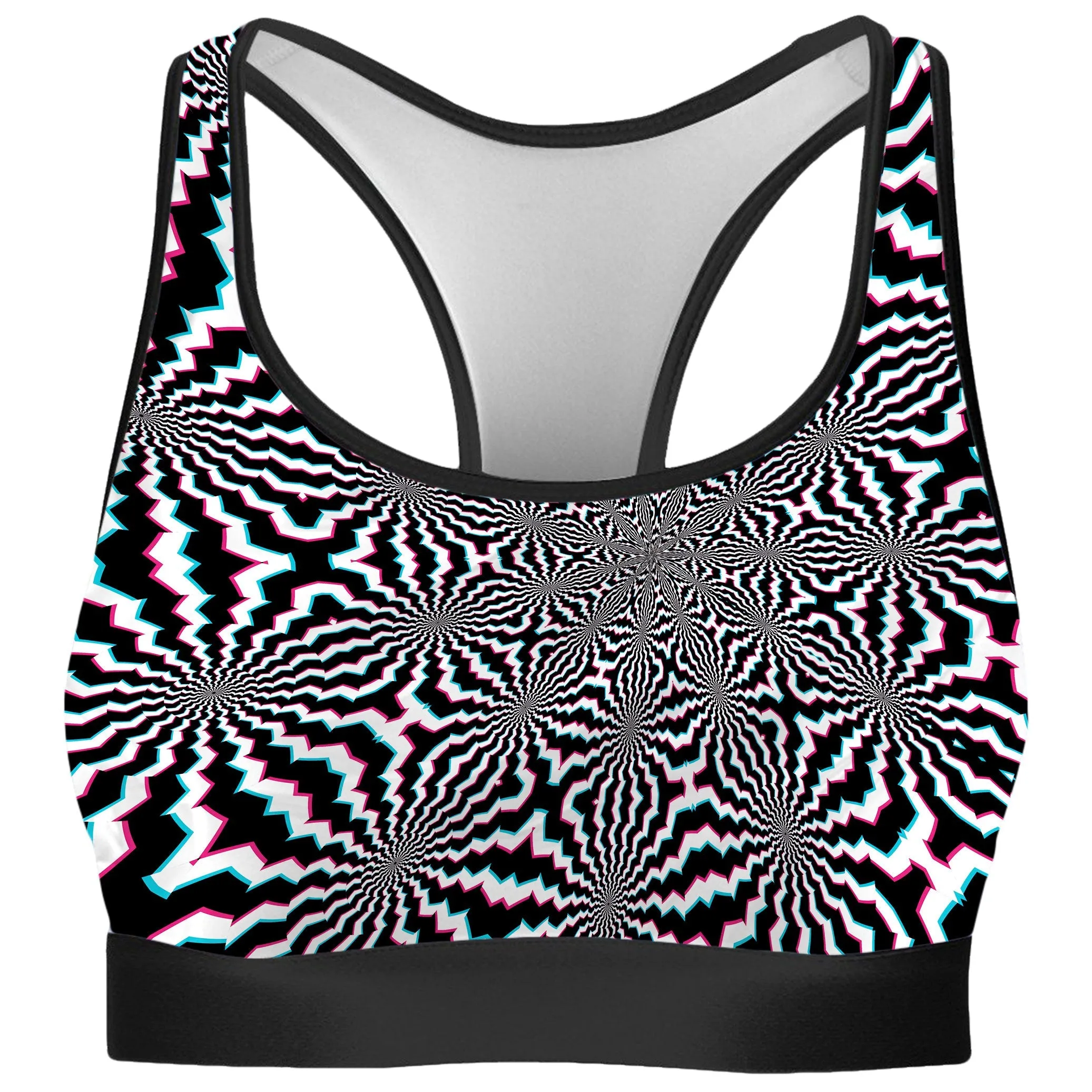 Fractal Ripples Rave Bra and High Waist Booty Shorts Combo