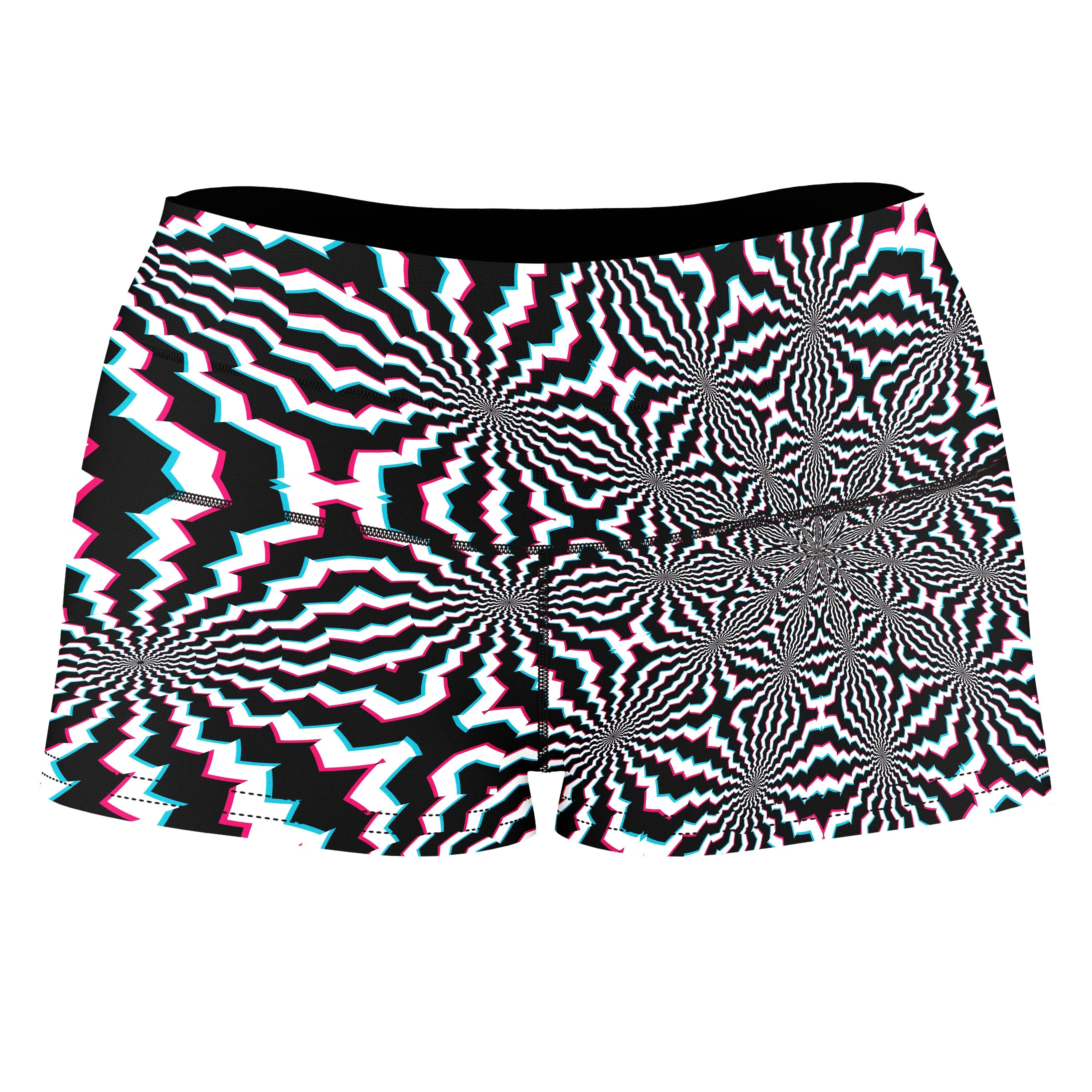 Fractal Ripples Rave Bra and High Waist Booty Shorts Combo