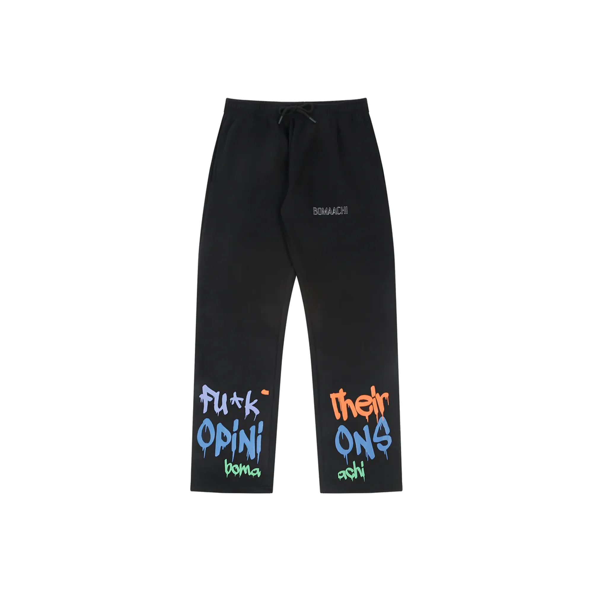 FTO Unisex Multi-color Printed Black Joggers