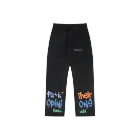 FTO Unisex Multi-color Printed Black Joggers