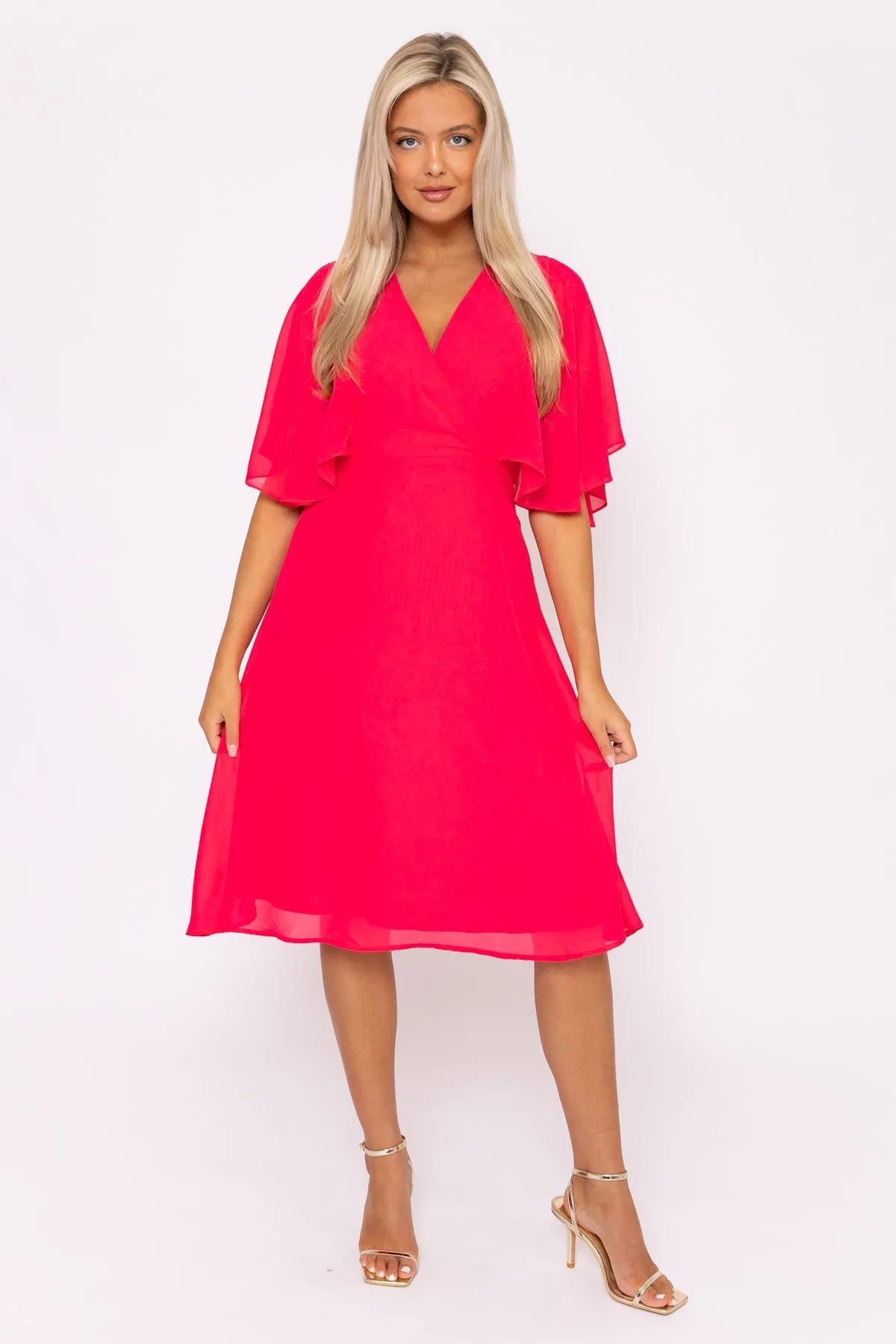 Fuchsia Angel Sleeve Dress