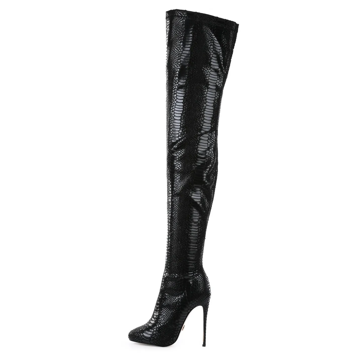 Giaro BELINDA BLACK SNAKE THIGH BOOTS