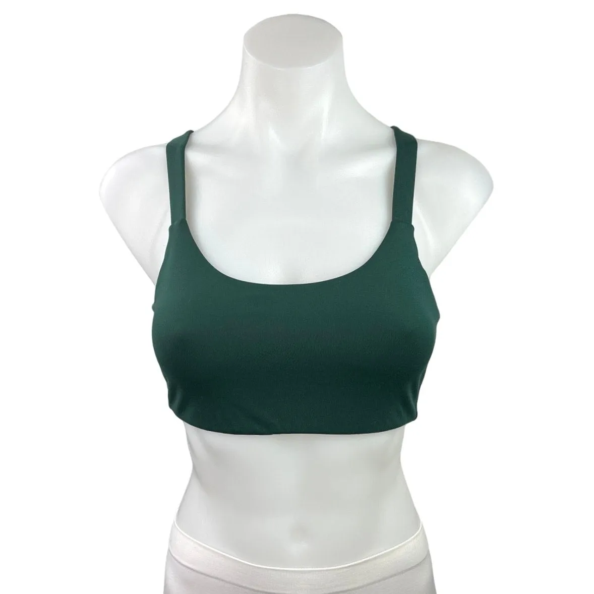 Girlfriend Collective Green Scoop Neck Crossback Athletic Sports Bra Size XS