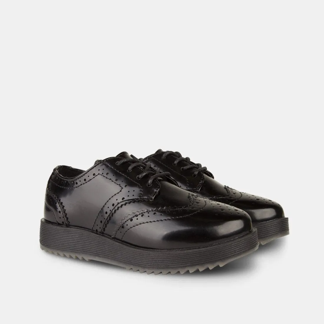 Girl's Black Blucher Shoes