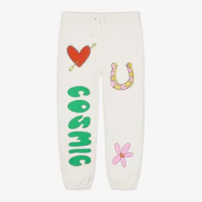 Girls Ivory Organic Cotton Cosmic Joggers