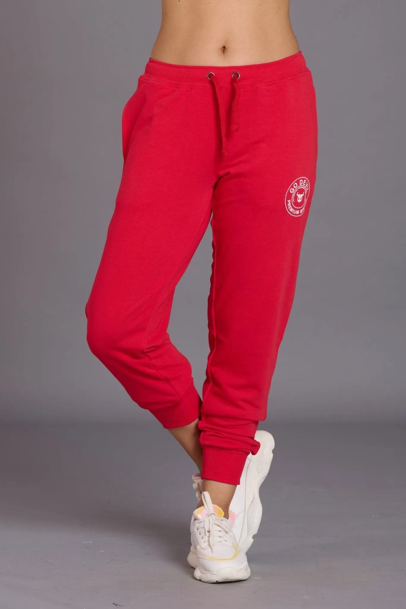 Go Devil Premium Brand Red Joggers for Women