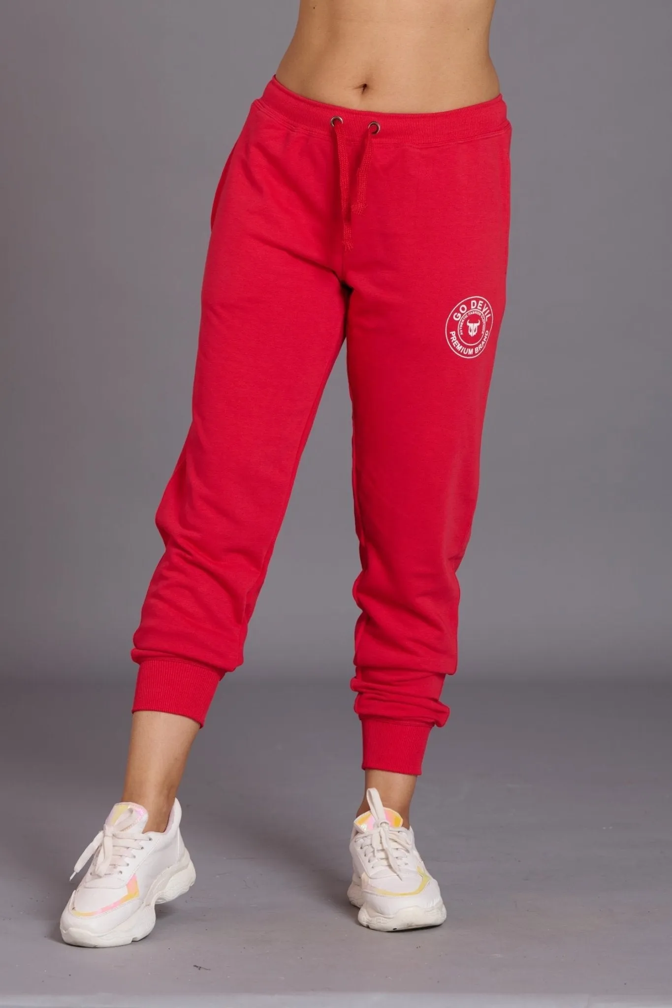 Go Devil Premium Brand Red Joggers for Women