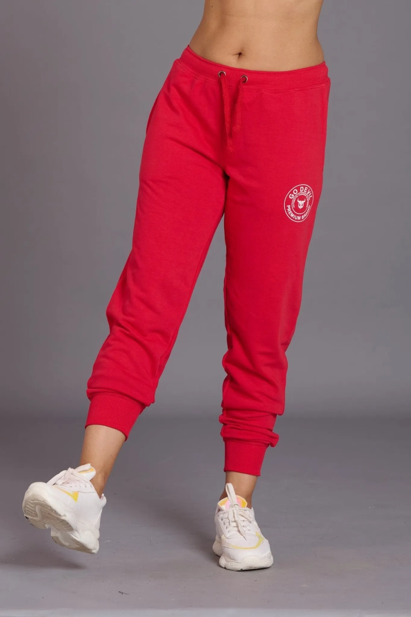 Go Devil Premium Brand Red Joggers for Women