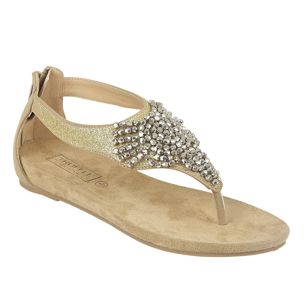 Gold Flat Shoes