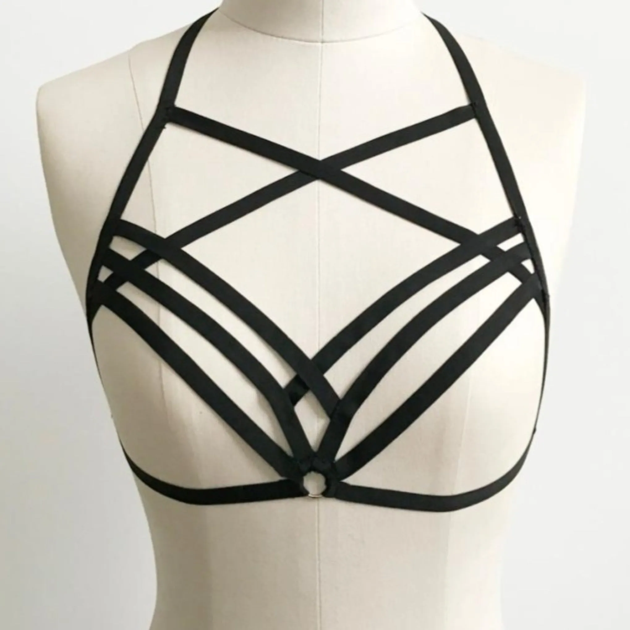 Gothic Cross Harness Bra