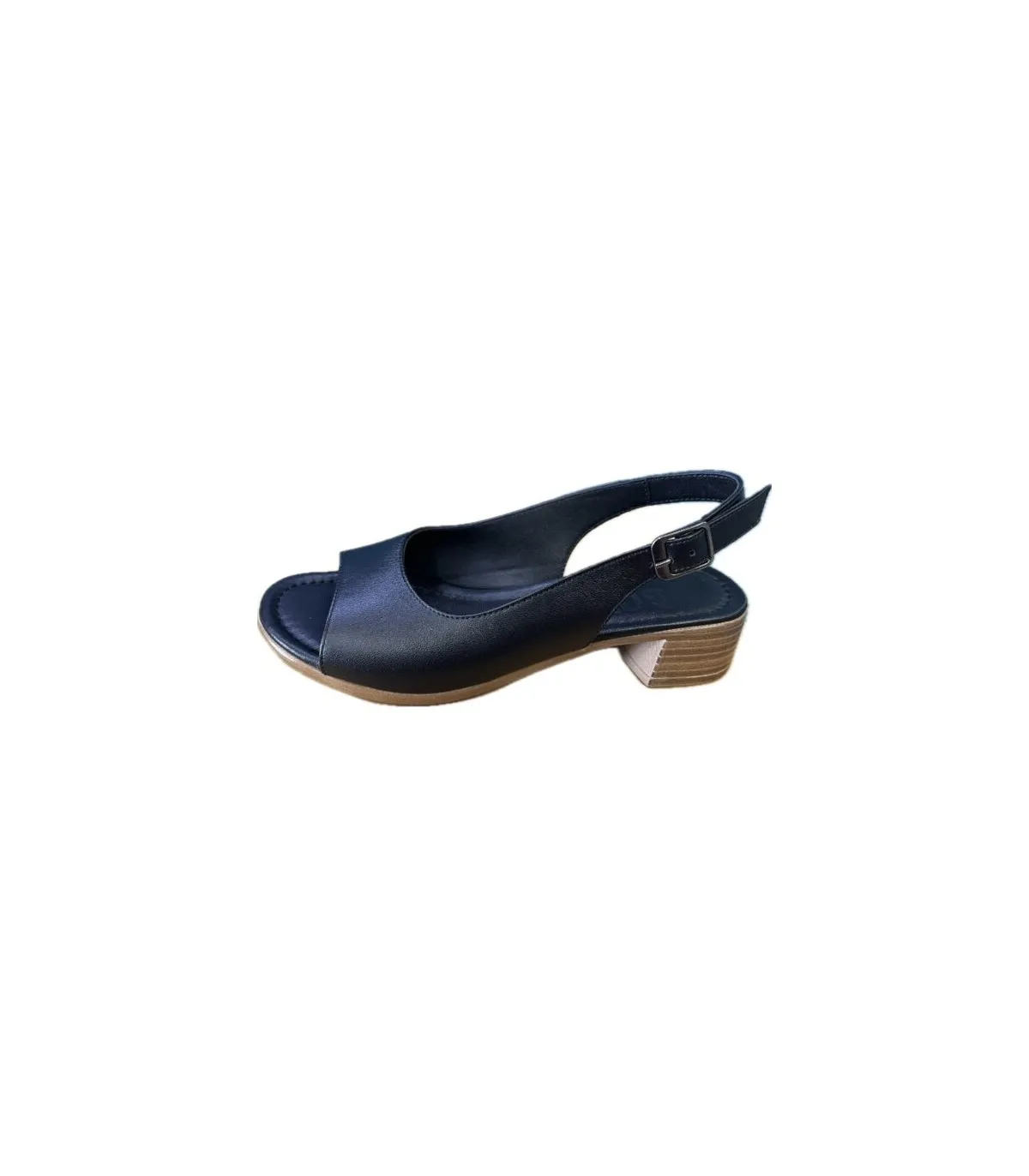 Gotsi Anatomic- 807 Black Leather with heel Sandal