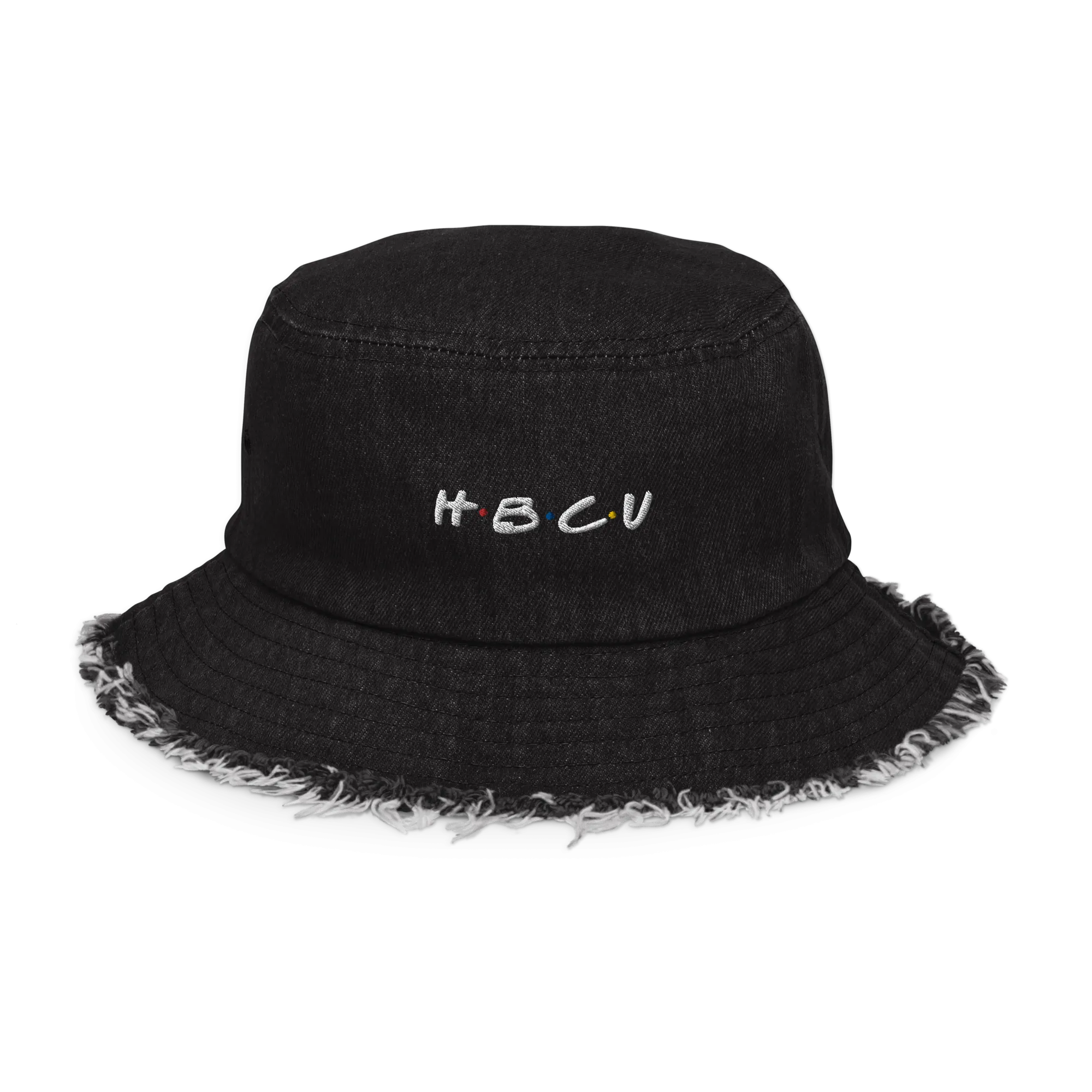 H.B.C.U. Distressed Denim Bucket Hat