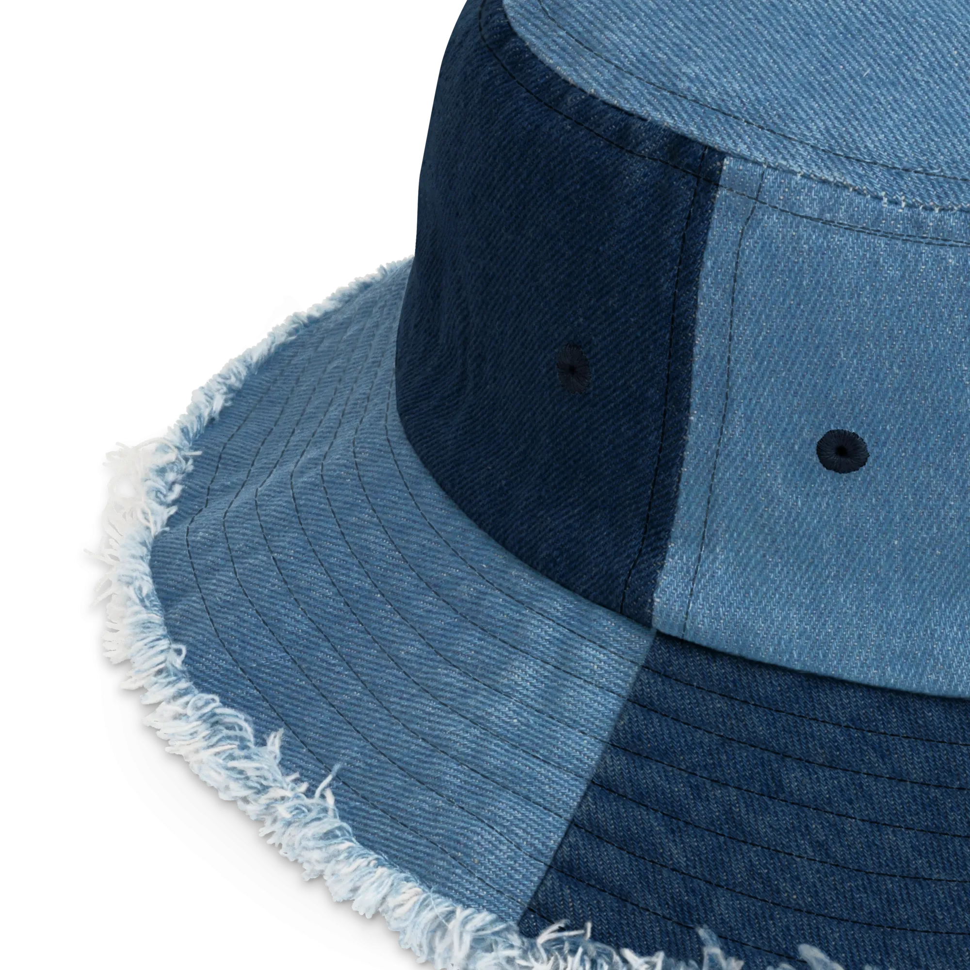 H.B.C.U. Distressed Denim Bucket Hat