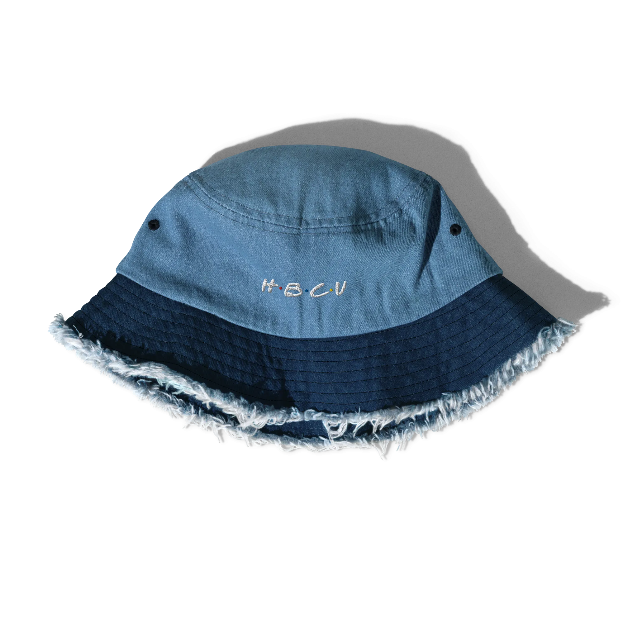 H.B.C.U. Distressed Denim Bucket Hat