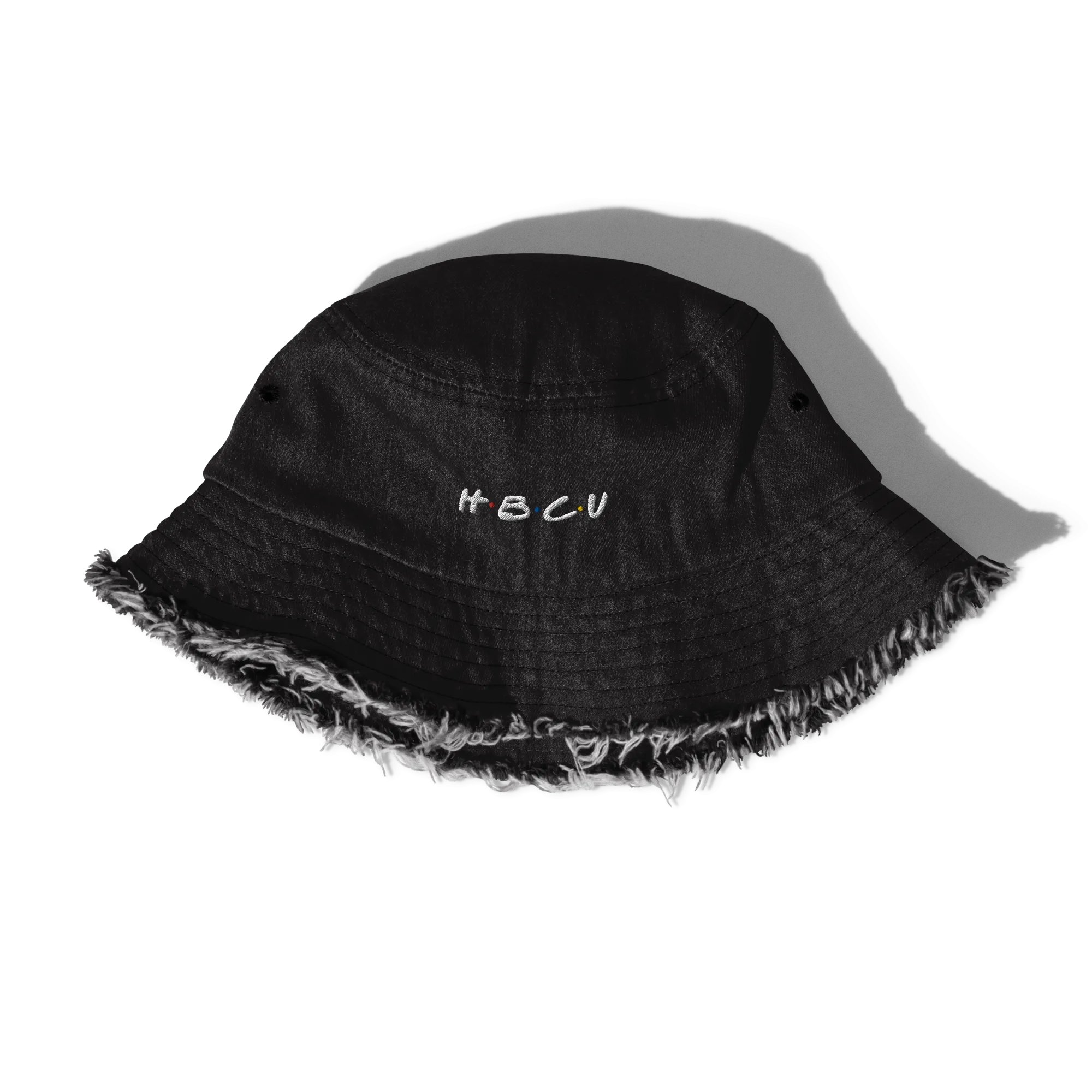 H.B.C.U. Distressed Denim Bucket Hat