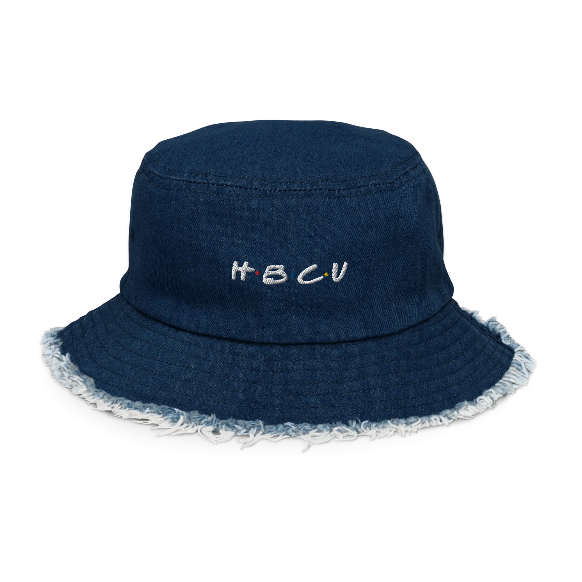 H.B.C.U. Distressed Denim Bucket Hat