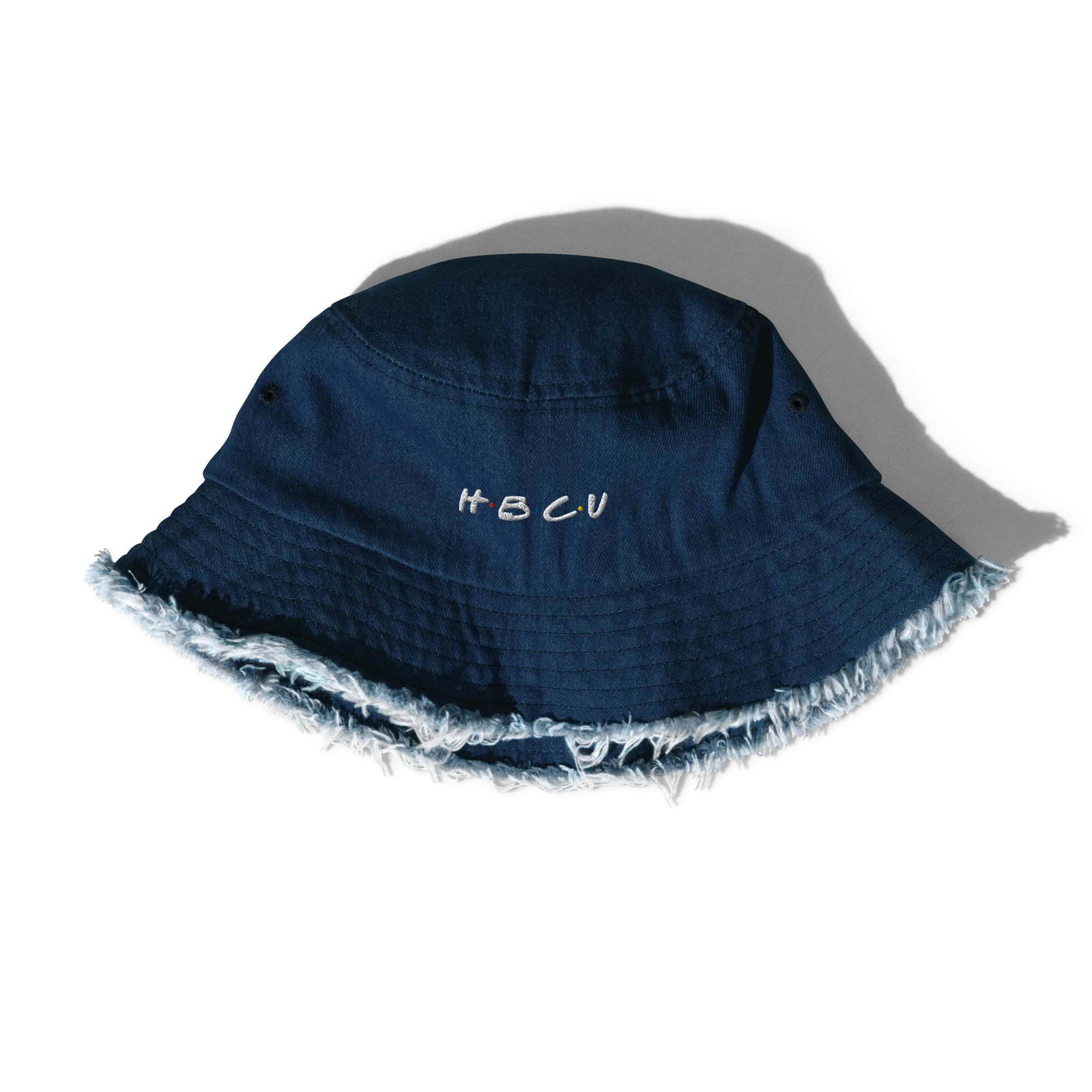 H.B.C.U. Distressed Denim Bucket Hat